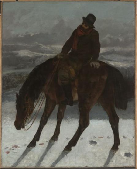 Gustave Courbet Hunter on Horseback Norge oil painting art